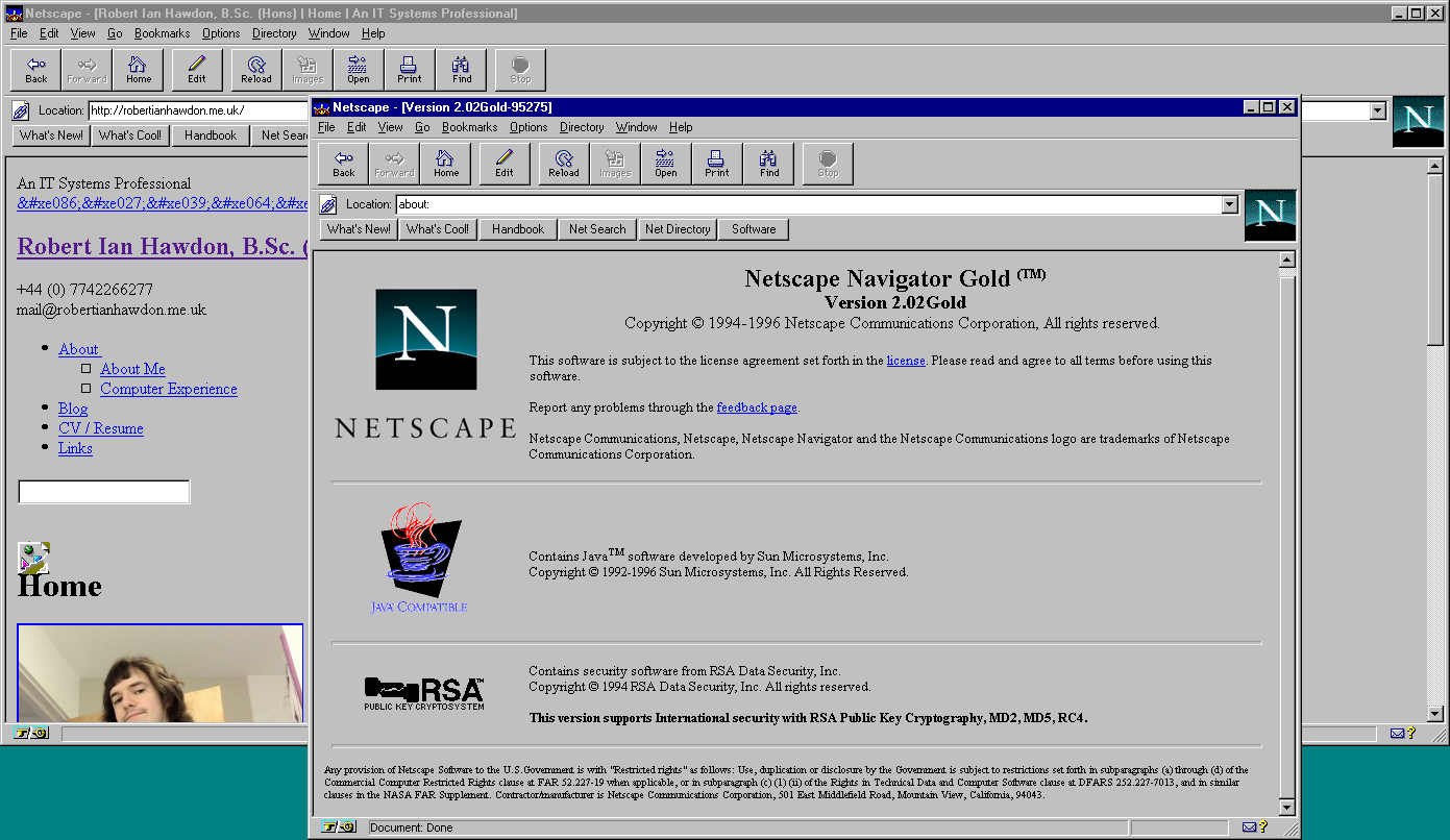 Netscape Navigator 2.02 Gold Browser for Windows (1996)